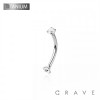 INTERNALLY THREADED CZ PRONG SET EYEBROW ASTM F-136 IMPLANT GRADE TITANIUM CURVED BARBELL